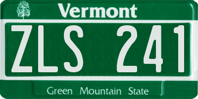 VT license plate ZLS241