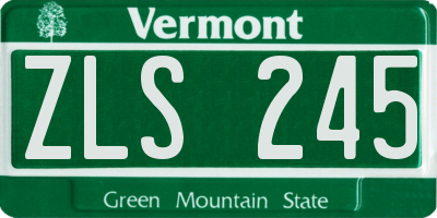 VT license plate ZLS245