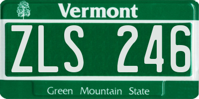 VT license plate ZLS246