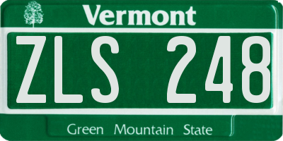 VT license plate ZLS248