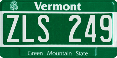 VT license plate ZLS249