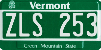 VT license plate ZLS253