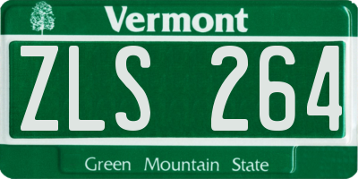 VT license plate ZLS264