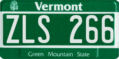 VT license plate ZLS266