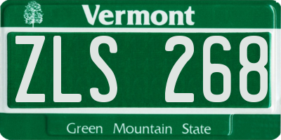 VT license plate ZLS268