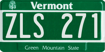 VT license plate ZLS271