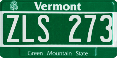 VT license plate ZLS273
