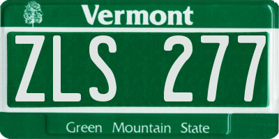 VT license plate ZLS277