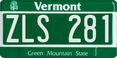 VT license plate ZLS281