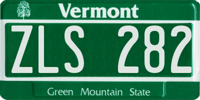 VT license plate ZLS282