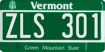 VT license plate ZLS301