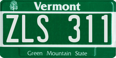 VT license plate ZLS311