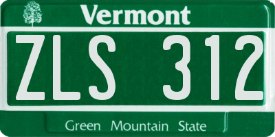 VT license plate ZLS312