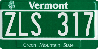 VT license plate ZLS317