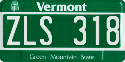 VT license plate ZLS318