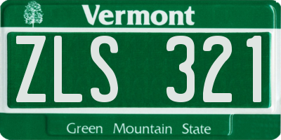 VT license plate ZLS321