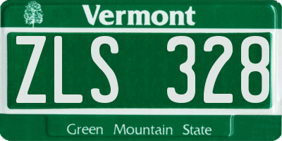 VT license plate ZLS328