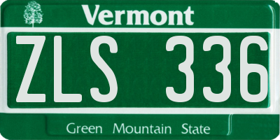 VT license plate ZLS336