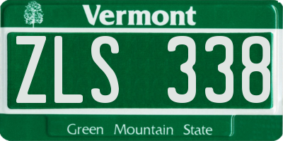 VT license plate ZLS338