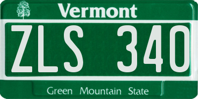 VT license plate ZLS340