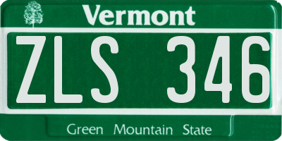 VT license plate ZLS346