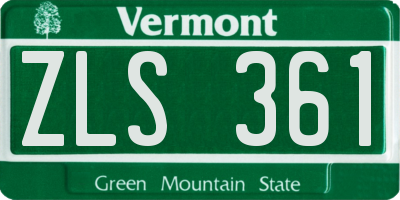 VT license plate ZLS361