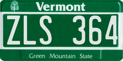 VT license plate ZLS364