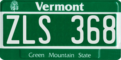 VT license plate ZLS368