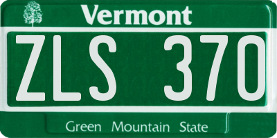VT license plate ZLS370