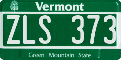 VT license plate ZLS373