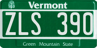 VT license plate ZLS390