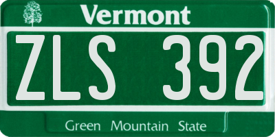 VT license plate ZLS392