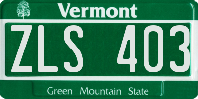 VT license plate ZLS403