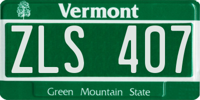 VT license plate ZLS407