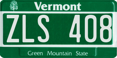 VT license plate ZLS408