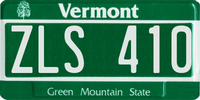 VT license plate ZLS410