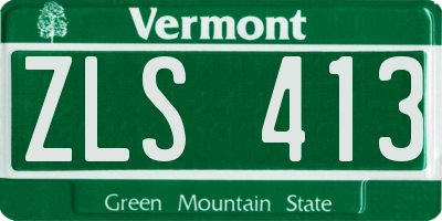 VT license plate ZLS413
