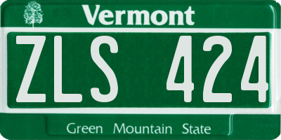 VT license plate ZLS424