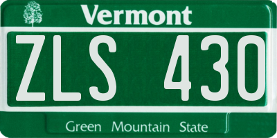 VT license plate ZLS430