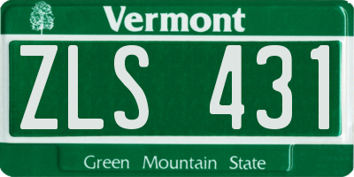 VT license plate ZLS431