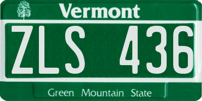 VT license plate ZLS436