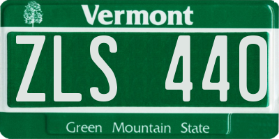 VT license plate ZLS440
