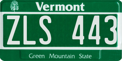 VT license plate ZLS443