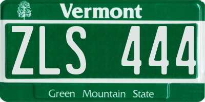VT license plate ZLS444