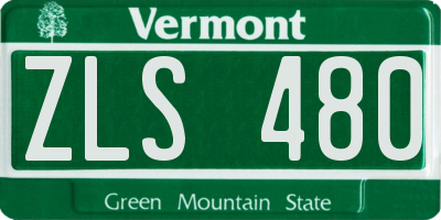 VT license plate ZLS480