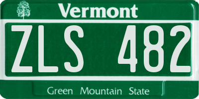 VT license plate ZLS482