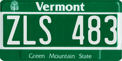 VT license plate ZLS483