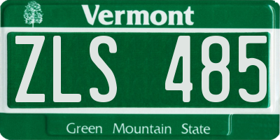 VT license plate ZLS485