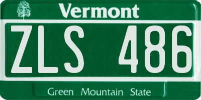 VT license plate ZLS486