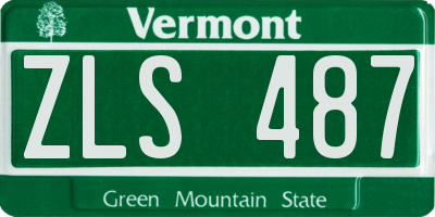 VT license plate ZLS487